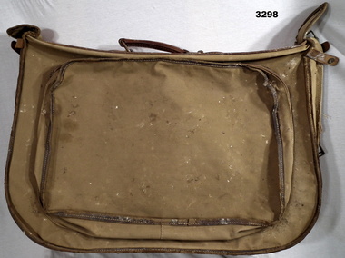 Brown canvas valise used by an RAAF Officer.