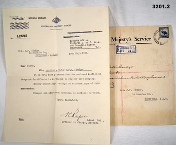 Notice re the award of an MID.