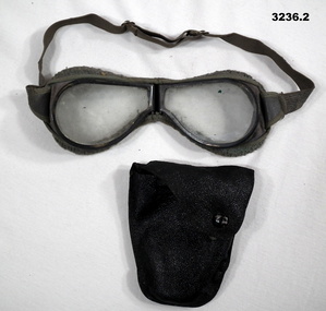 Set of Flying goggles and case.