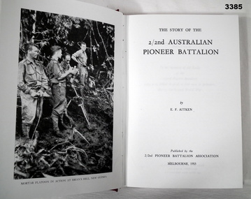 BOOK, 2/2nd Australian Pioneer Battalion, 1953