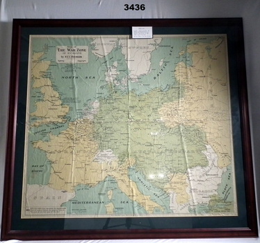 Map framed of the European War zone.