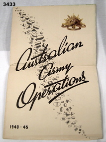Folded chart of Australian Army operations WW2.