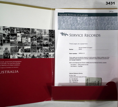 Documents relating to a soldiers service records.