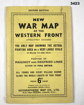 Map showing 2 main areas of the Western front.