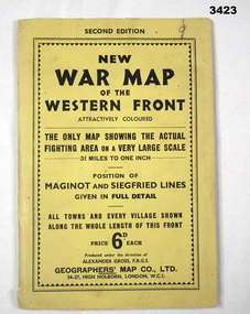 Map showing 2 main areas of the Western front.