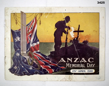 ANZAC memorial booklet 25.4.1918
