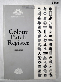 Book relating to Colour patches 1915 - 1949.