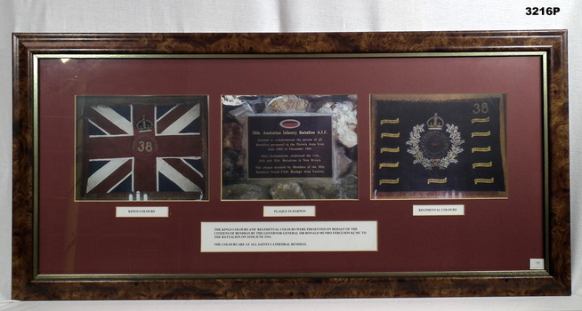 Framed Kings Colours, Battle honours 38th BN.