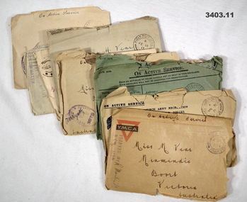 Series of eleven letter written in WW1