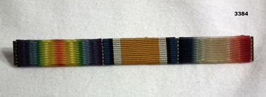 Set of three WW1 service ribbons.