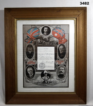 Shire certificate in colour framed.