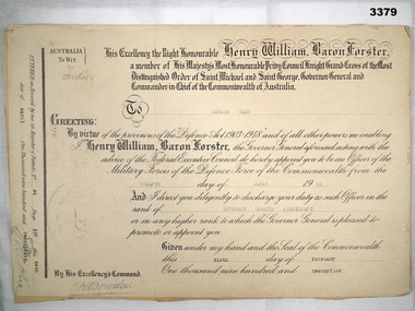 Certificate of appointment to an Officer AIF.