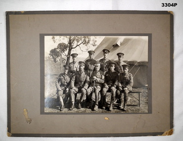 Photograph B & W re camp pre WW1.