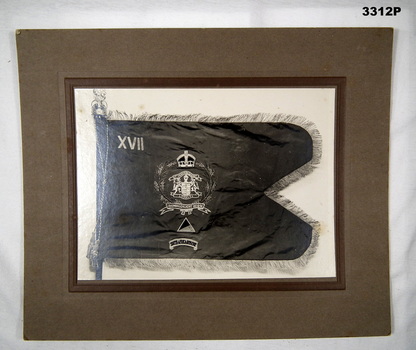 Photograph framed re banner 17th L.H Boer War.