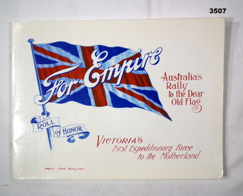 Booklet with names of Victoria’s first contingent WW1