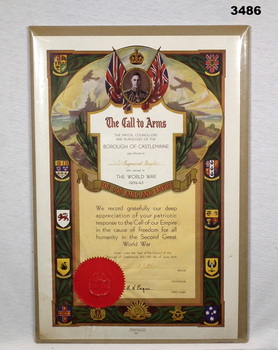 Shire certificate issued post WW1.