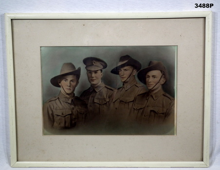 Photograph coloured showing possibly four brothers.