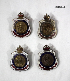 Four RSL membership badges Australia.