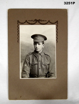 Portrait  B & W photograph of a WW1 soldier.