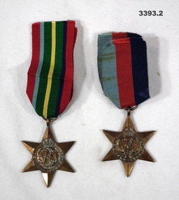 Two medals awarded for service WW2.