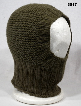 Khaki coloured wool balaclava RAAF WW2