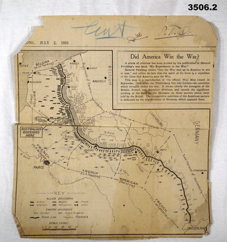 Map of the Western front in 1918.