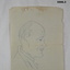 Side view sketch of a soldiers head.