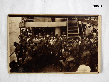 Photograph showing possibly a burial at sea.