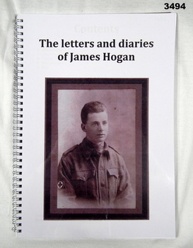 Book, diaries and letters of a WW1 soldier.