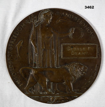 Bronze memorial plaque issued to families.