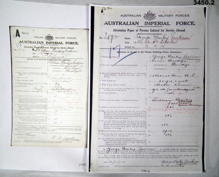 Attestation records from WW1 & WW2.