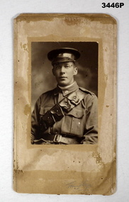 Sepia tone portrait of a WW1 soldier.