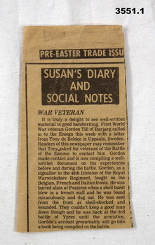 Newspaper cuttings, one original, 2 copies.