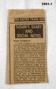 Newspaper cuttings, one original, 2 copies.