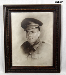 Framed photograph of an AIF soldier WW2