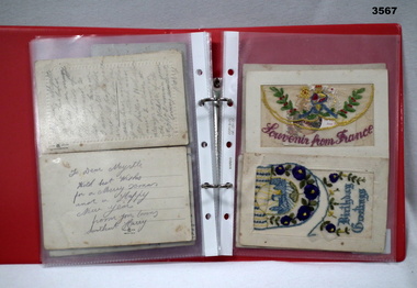 Album with post cards, silk postcards WW1.