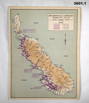 Coloured map of the BOUGANVILLE campaign.