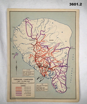 Coloured map of the Tarakan campaign.
