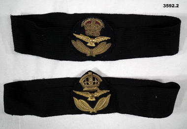 Two RAAF hat bands slightly different.