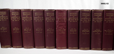 Set of 12 books being Beans history WW1