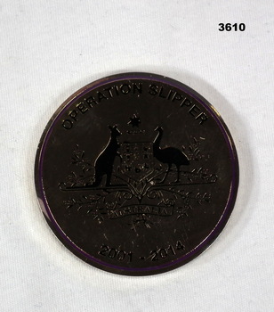 Medallion commemorating operation slipper.