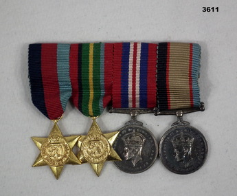 Miniature medal set mounted WW2.