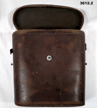 Leather case for pair of Japanese binoculars.