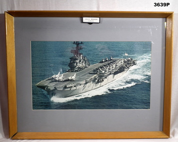 Framed colour photo of HMAS Melbourne.