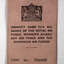 Identity card RAAF,  personal details Reg Allardice