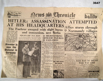 Newspaper, The Scottish Chronicle 1944.