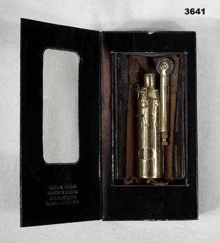 The inside of lighter presentation case.
