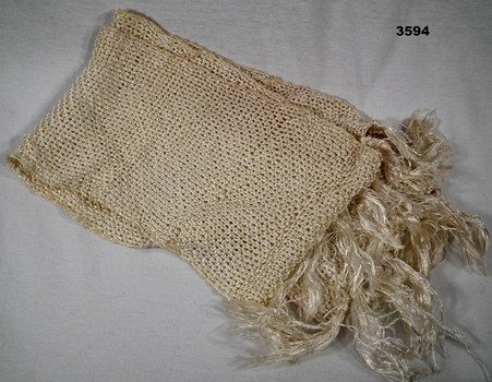 White silk scarf with tassels RAAF WW2