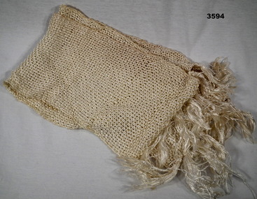 White silk scarf with tassels RAAF WW2