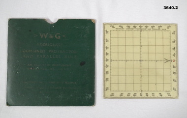Combination protractor ruler and sleeve RAAF WW2